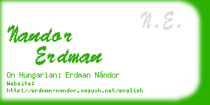 nandor erdman business card